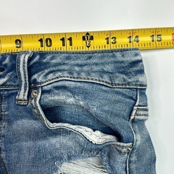 American Eagle Next Level Stretch X Hi Rise Mini Distressed Jean Skirt 6 Regular - Picture 3 of 8